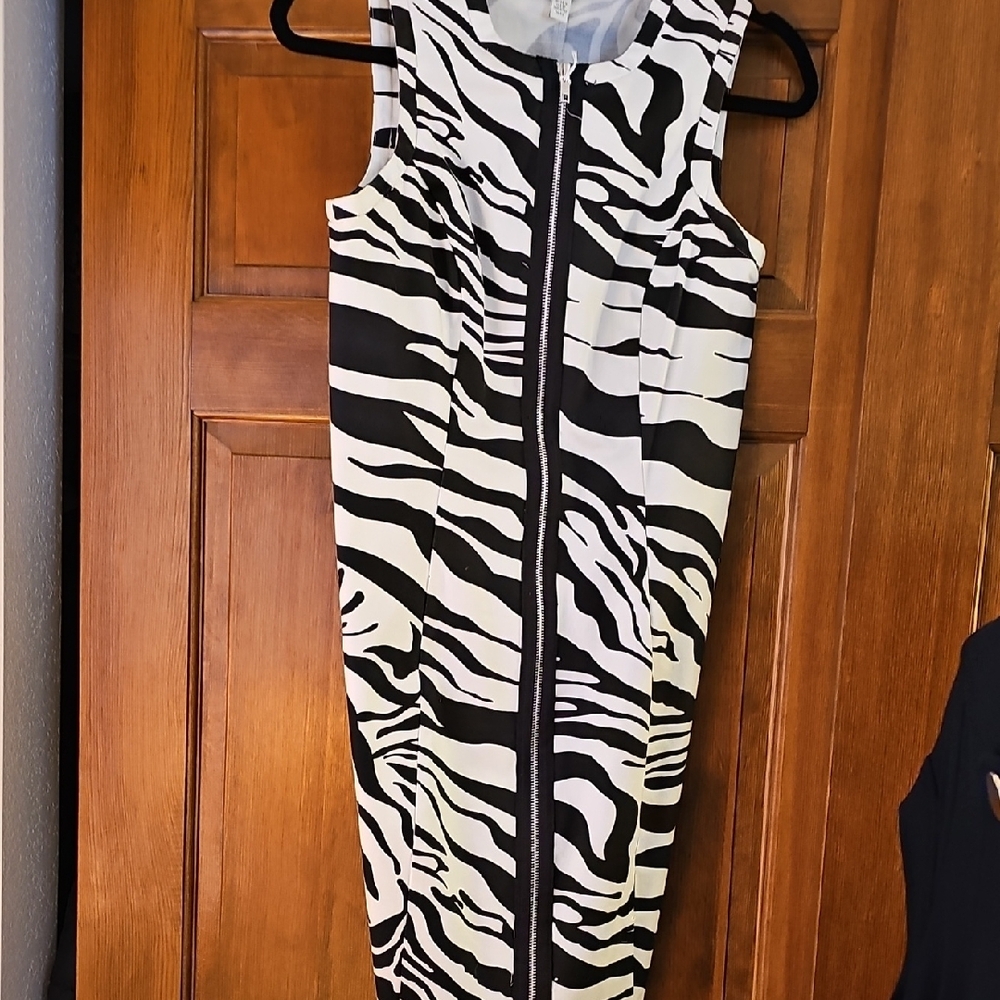 Zebra Print Sleeveless Dress